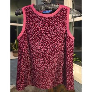 Apt. 9 Leopard‎ Print Velvet Tank Top Sleeveless Casual Purple S